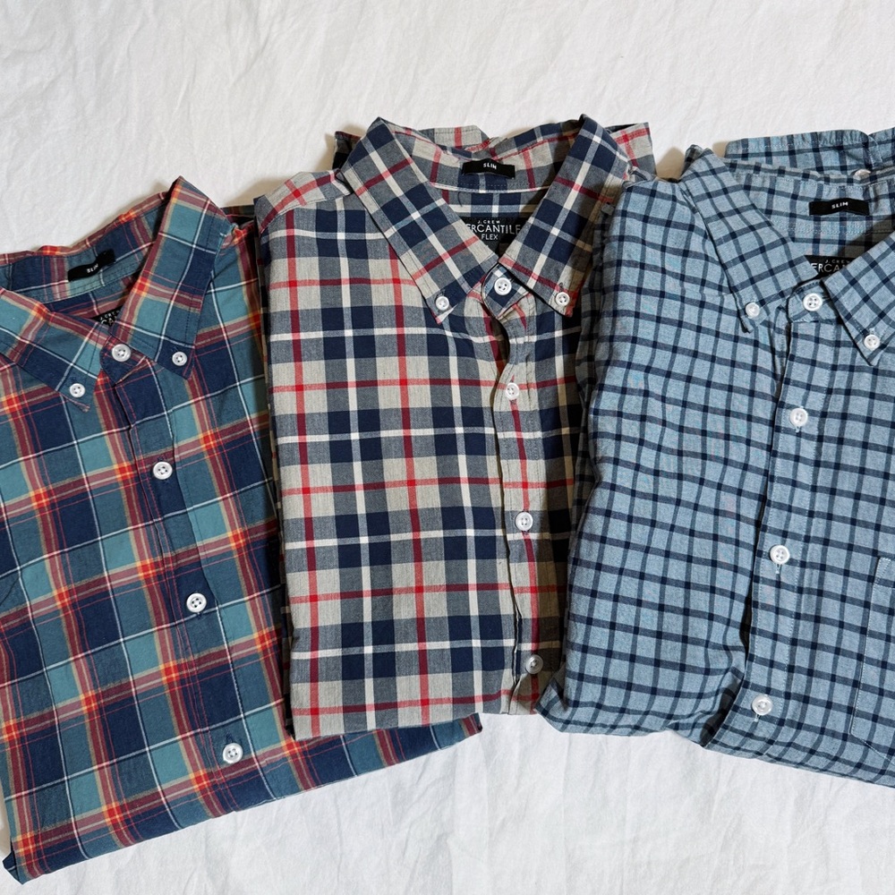 BUNDLE J.Crew Slim Fit Flex Button Down Shirts